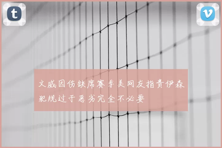 文威因伤缺席赛季美网友指责伊森犯规过于恶劣完全不必要